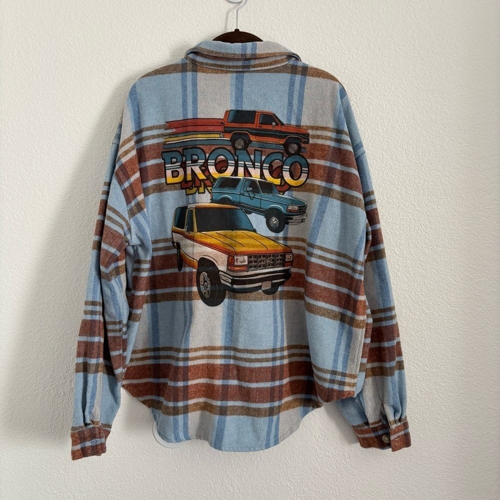 Ford Bronco Women's Size XXL Multicolor Plaid Flannel Shacket